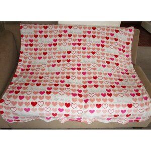 New Valentine's Day Hearts Plush Fleece Throw GIFT Blanket Heart Love Reversible